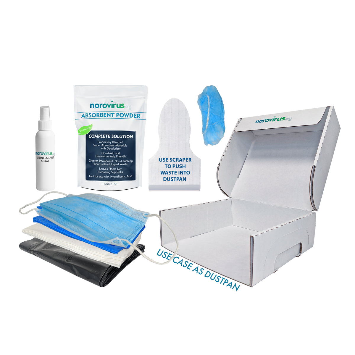 Vomitous Kit Vomit Cleanup Kit with Cardboard Dustpan | Private School PPE